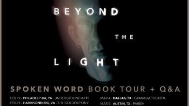 Just Beyond The Light book tour poster.